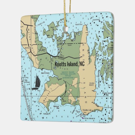 Knotts Island North Carolina Keramikornament (Links)