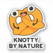 Knotty by Nature Funny Pretzel Pub Aufkleber (Vorderseite)