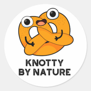 Knotty by Nature Funny Pretzel Pub Runder Aufkleber