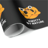 Knotty by Nature Funny Pretzel Pun Dark BG Geschenkpapier (Rolleneckpunkt)