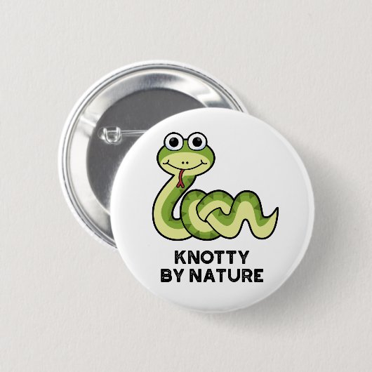 Knotty By Nature Funny Snake Pub Button (Vorne & Hinten)