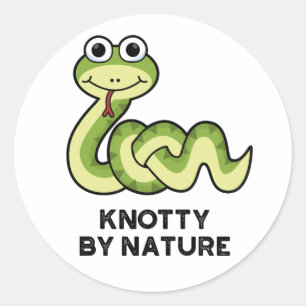 Knotty By Nature Funny Snake Pub Runder Aufkleber