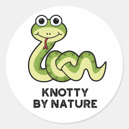 Knotty By Nature Funny Snake Pub Runder Aufkleber (Vorderseite)
