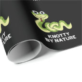 Knotty By Nature Funny Snake Pun Dark BG Geschenkpapier (Rolleneckpunkt)