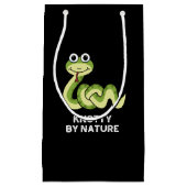 Knotty By Nature Funny Snake Pun Dark BG Kleine Geschenktüte (Vorderseite)