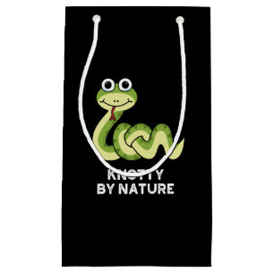 Knotty By Nature Funny Snake Pun Dark BG Kleine Geschenktüte