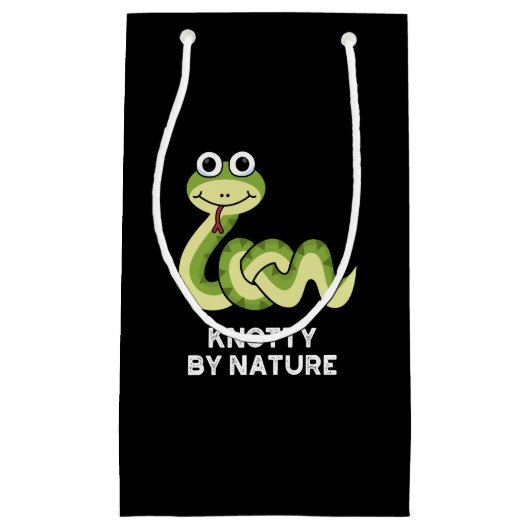 Knotty By Nature Funny Snake Pun Dark BG Kleine Geschenktüte (Vorderseite)