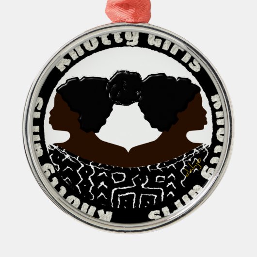Knotty Girls Silbernes Ornament (Vorne)