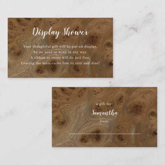 Knotty Wood Display Kinderduschkarte + Tag (Vorne/Hinten)