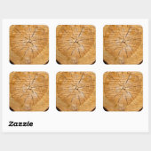 Knotty Wood Slice of Life Quadratischer Aufkleber (Blatt)