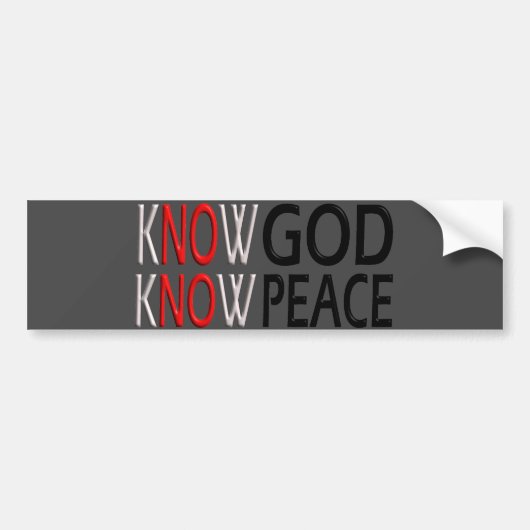 Know God Know Peace Autoaufkleber (Vorne)