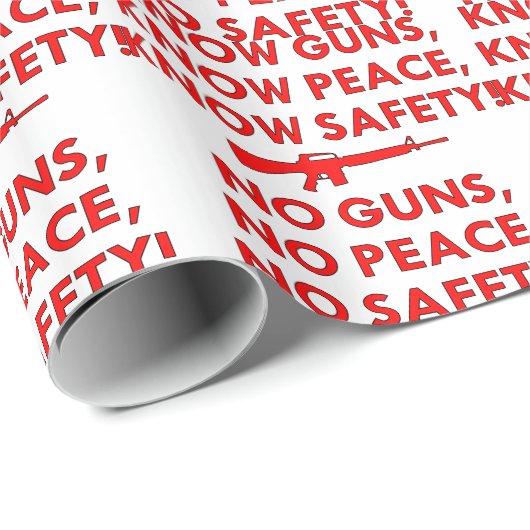 Know Guns Peace Safety, No Guns Peace Safety Geschenkpapier (Rolleneckpunkt)