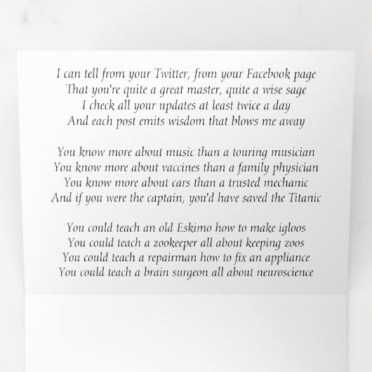 Know-It-All-B-Day Dreifach Gefaltete Karte (Innen Erste Seite)