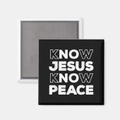 Know Jesus kennen den Christlichen Glauben Kirche Magnet (Vorderseite/Rückseite)