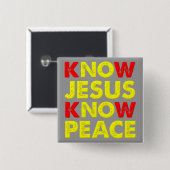 Know Jesus kennen Peace Christian Button Badge (Vorne & Hinten)