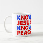 Know Jesus kennen Peace Christian Mug Kaffeetasse (Links)