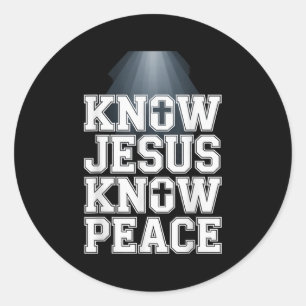 Know Jesus kennt die Christliche Grafikdesign-Fai Runder Aufkleber