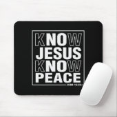 Know Jesus Know Peace John Bible Verse Christian F Mousepad (Mit Mouse)