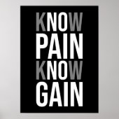Know Pain Know Gain - No Pain No Gain - Motivation Poster (Vorne)