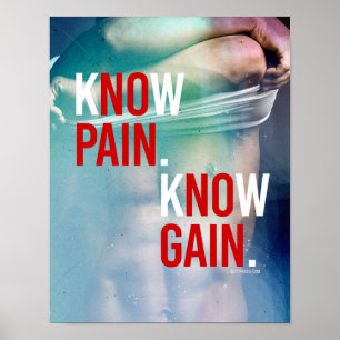 Know Pain Know Gain - - Training Spaß -.pnng Poster