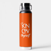 KNOW THYSELF: Minimalist Executive Flask in Orange Trinkflasche (Rückseite)