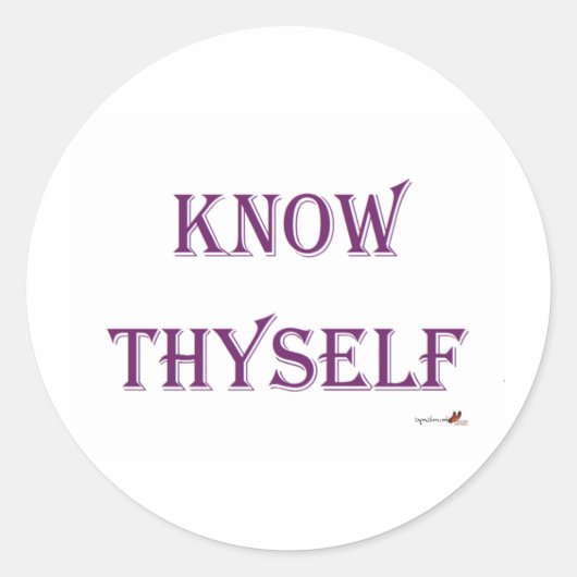 Know Thyself Runder Aufkleber (Vorderseite)