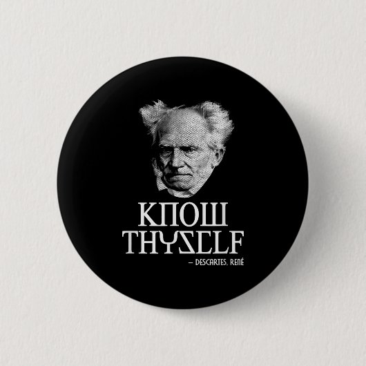 Know Thyself Sokrates Descartes Schopenhauer Philo Button (Vorderseite)