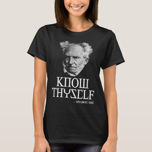 Know Thyself Sokrates Descartes Schopenhauer Philo T-Shirt (Vorderseite)