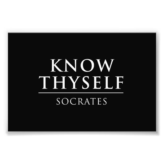 Know Thyself - Sokrates Fotodruck (Vorne)