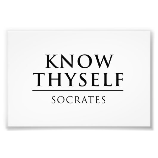 Know Thyself - Sokrates Fotodruck (Vorne)