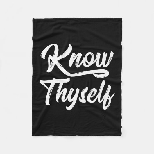 Know Thyself T Shirt Altes Sprichwort Fleecedecke (Vorderseite)