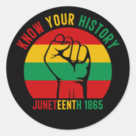 Know Your History Red Green Yellow Jelth Runder Aufkleber