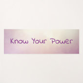 "Know Your Power" Lila Lilac Yogamatte (Vorderseite (Horizontal))