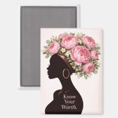 Know Your Worth Inspirational Magnet (Vorderseite/Rückseite)