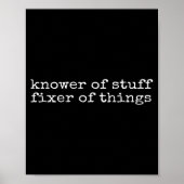 Knower Of Stuff Fixer Of Things Funny Handyman Dad Poster (Vorne)