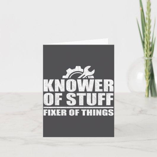 Knower Of Stuff Fixer Of Things Funny Mechanic Fat Karte (Vorderseite)