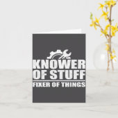 Knower Of Stuff Fixer Of Things Funny Mechanic Fat Karte (Gelbe Blume)