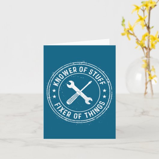 Knower Of Stuff Fixer Of Things Handyman Dad Fathe Karte (Gelbe Blume)