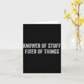 Knower Of Stuff Fixer Of Things Men Dad Funny Mech Karte (Gelbe Blume)