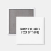 Knower Of Stuff Fixer Of Things Men Dad Funny Mech Magnet (Vorderseite/Rückseite)
