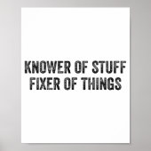 Knower Of Stuff Fixer Of Things Men Dad Funny Mech Poster (Vorne)