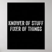 Knower Of Stuff Fixer Of Things Men Dad Funny Mech Poster (Vorne)