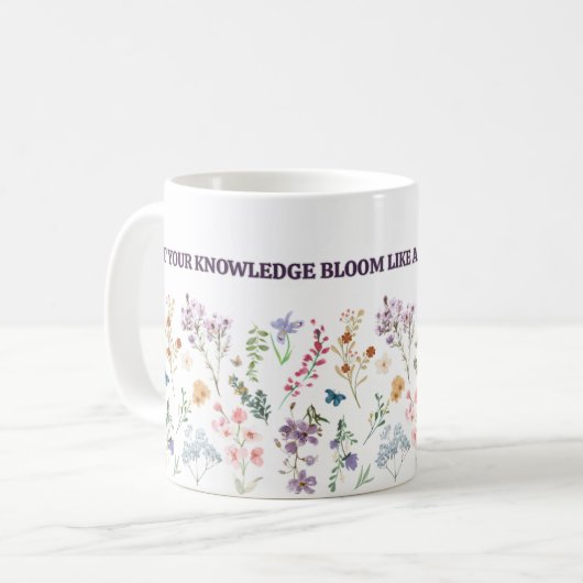 Knowledge bloom mug, wildflower study inspiration kaffeetasse (Vorderseite Links)