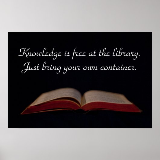 Knowledge is free at the library poster (Vorne)