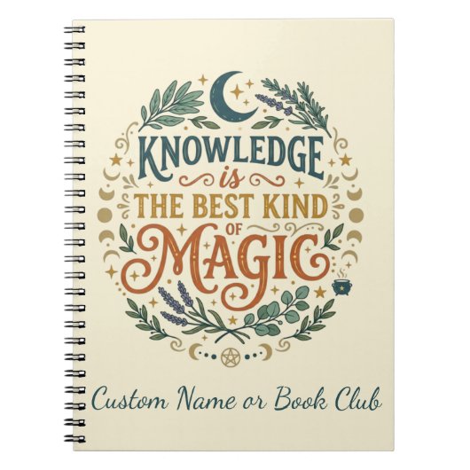 Knowledge is Magic Witchy Book Dark Academia Notizblock (Vorderseite)