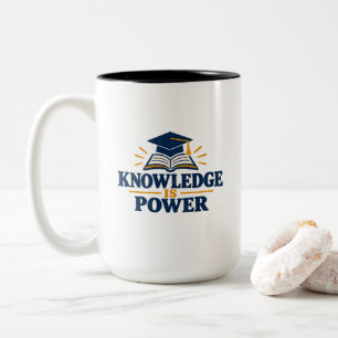 Knowledge Is Power T-Shirt Zweifarbige Tasse