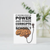 Knowledge Power Funny Quote Ironic Meme Brain Postkarte (Stehend Vorderseite)