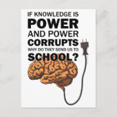 Knowledge Power Funny Quote Ironic Meme Brain Postkarte (Vorderseite)