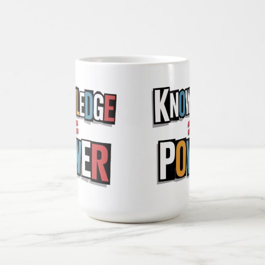 Knowledge = Power – Ransom Letter Collage Kaffeetasse (Mittel)
