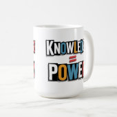 Knowledge = Power – Ransom Letter Collage Kaffeetasse (VorderseiteRechts)